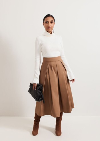 Phase Eight Trinity Petite Skirts Brown USA | 5384621-QW